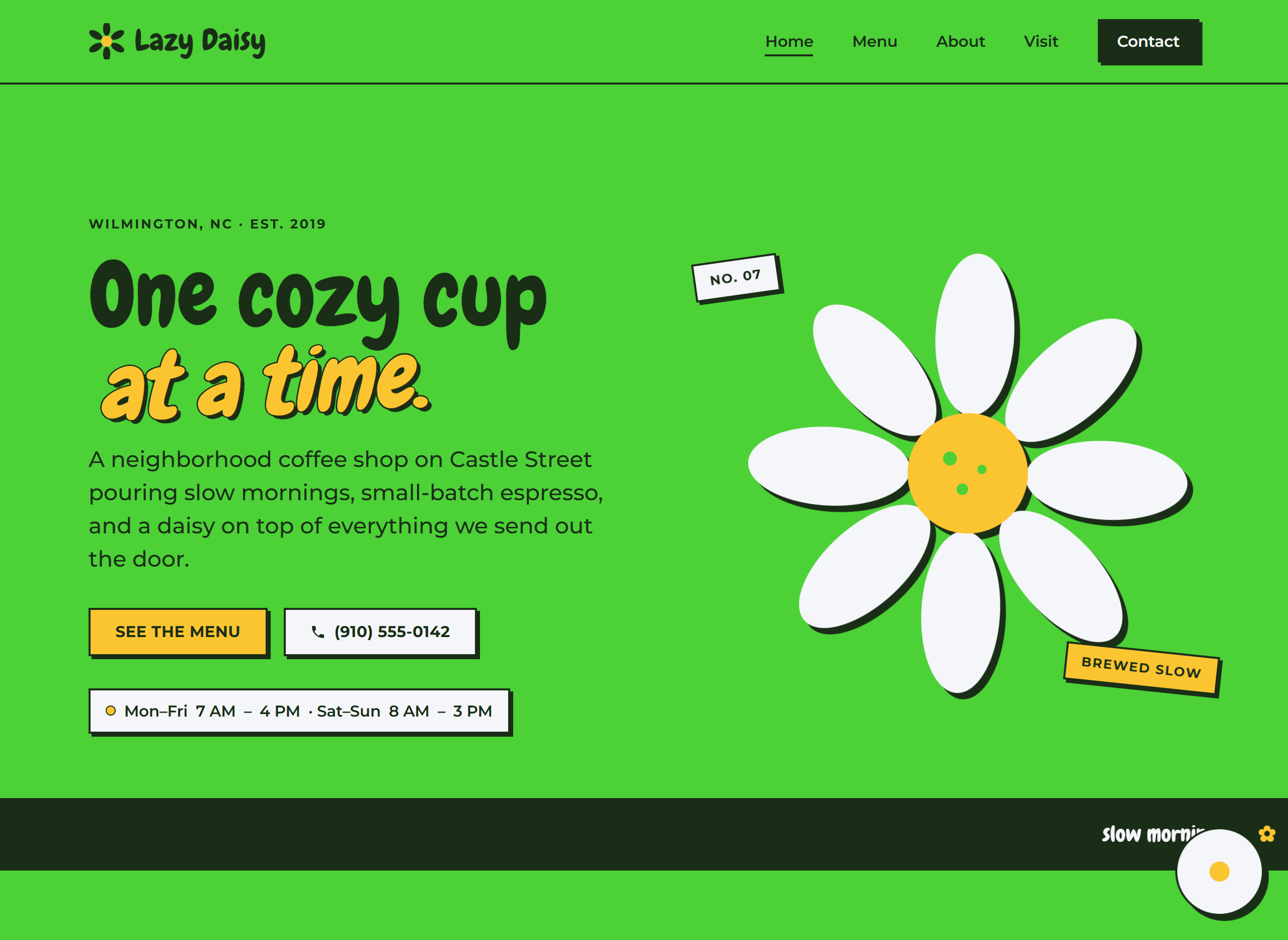 Lazy Daisy Coffee homepage