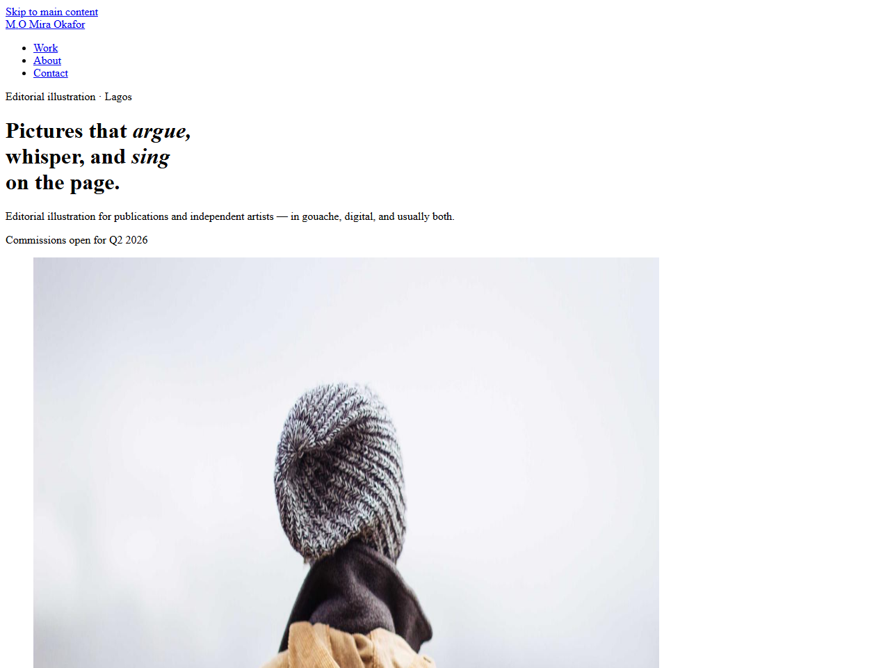Mira Okafor Illustration homepage
