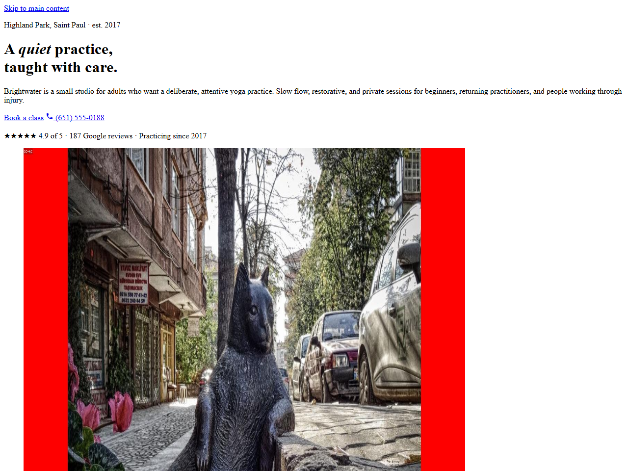 Stillwater Yoga studio homepage